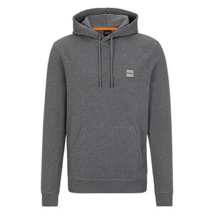 Boss Cotton-terry hoodie with logo patch
