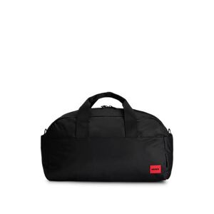 HUGO Holdall with red logo patch and double handle