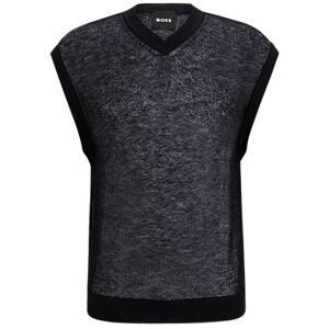 Boss Regular-fit sleeveless sweater in a translucent knit