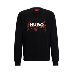 HUGO Cotton-terry regular-fit sweatshirt with flame logo