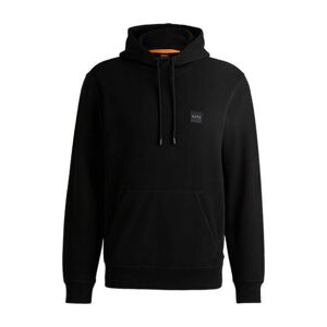 Boss Cotton-terry hoodie with logo patch