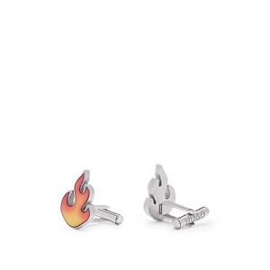 HUGO Stainless-steel cufflinks with flame artwork head