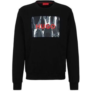 HUGO Cotton-terry sweatshirt with seasonal logo artwork