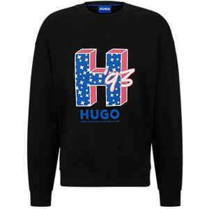 HUGO Cotton-terry regular-fit sweatshirt with logo artwork