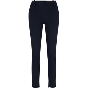 HUGO Slim-fit cropped trousers with zipped inner hems