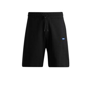 HUGO Cotton-terry shorts with blue logo patch