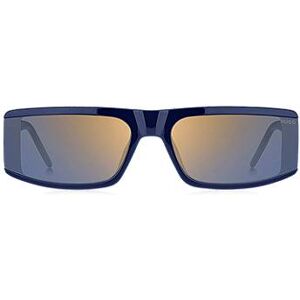 HUGO Blue-acetate mask-style sunglasses with temple logo