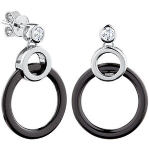 DONDELLA Ceramic Triple Circle Black Earrings 4.59g