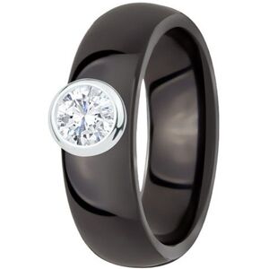 DONDELLA Ceramic Diamond Black Ring (6mm)