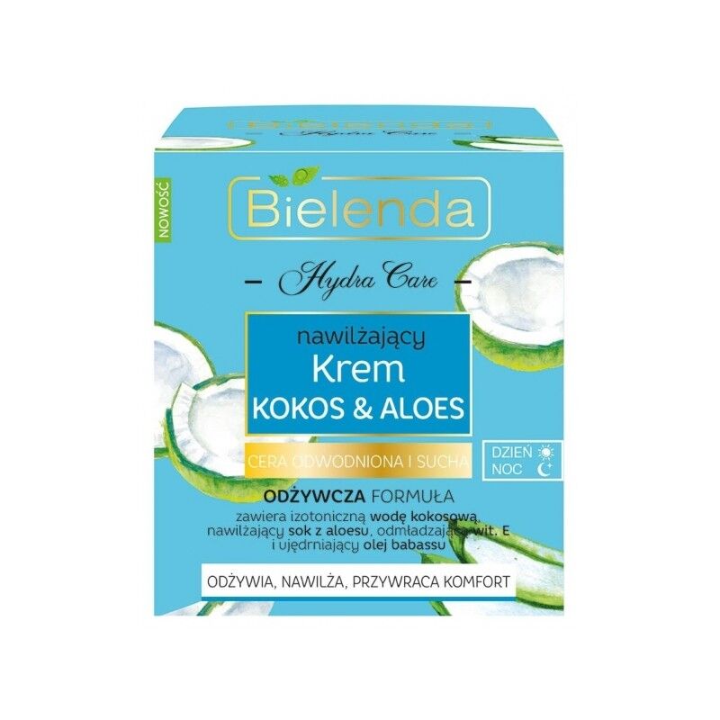 Bielenda Hydra Care Coconut &amp; Aloe Vera Moisturizing Cream Dry &amp; Sensitive Skin 50 ml Kasvovoide