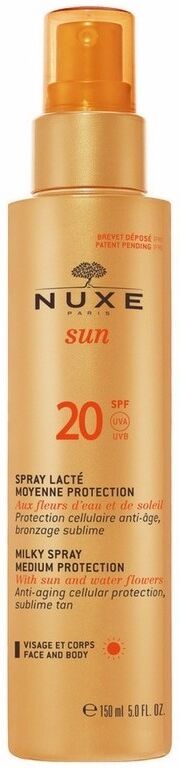 Nuxe Sun Milky Spray Medium Protection SPF20 150 ml Aurinkosuojavoide