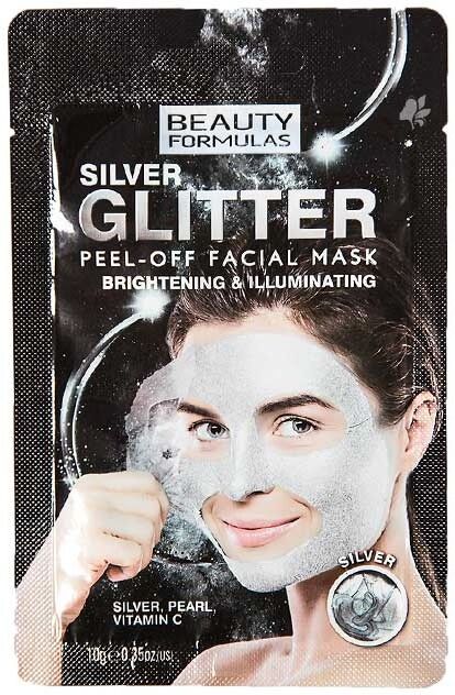 Beauty Formulas Silver Glitter Brightening Peel-Off Mask 10 g Kasvonaamio