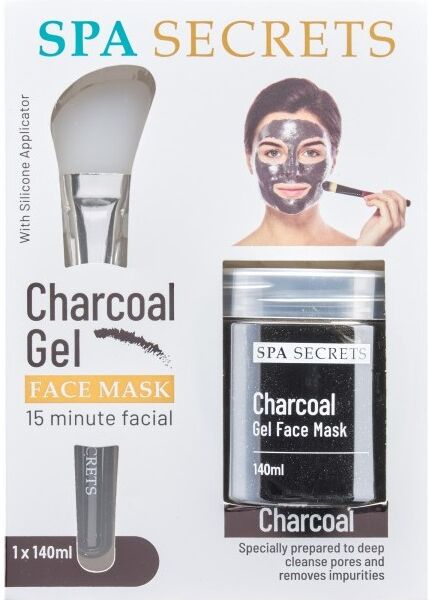 Spa Secrets Charcoal Gel Face Mask Giftset 140 ml + 1 kpl Kasvonaamio