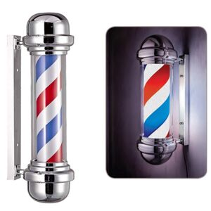 BARBER POLE ROTANTE LUMINOSO INSEGNA LUMINOSA BARBIERE BARBERIA 70 CM