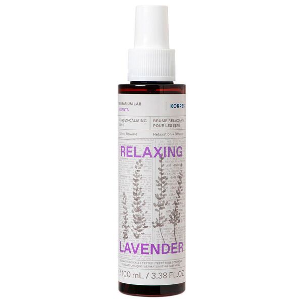 korres relaxing lavender senses calming mist 100 ml