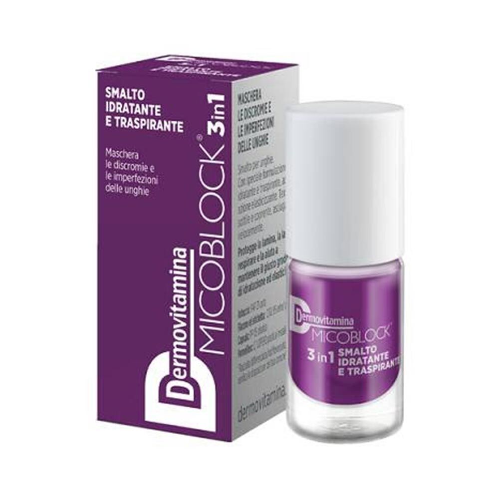 Dermovitamina Micoblock 3 in 1 Smalto Idratante Traspirante Colore Viola, 5ml