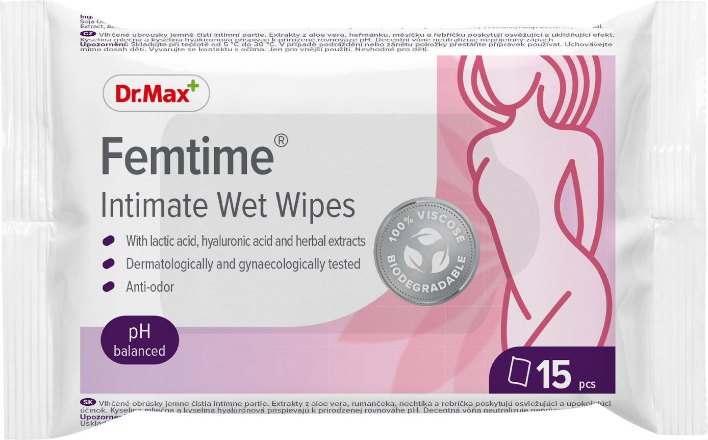 Dr.Max Femtime Intimate Wet Wipes 15 Pezzi