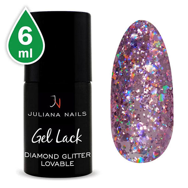 Juliana Nails Gel Lack Glitter/Shimmer Diamond Glitter Lovable 6 ml Diamante scintillante amabile