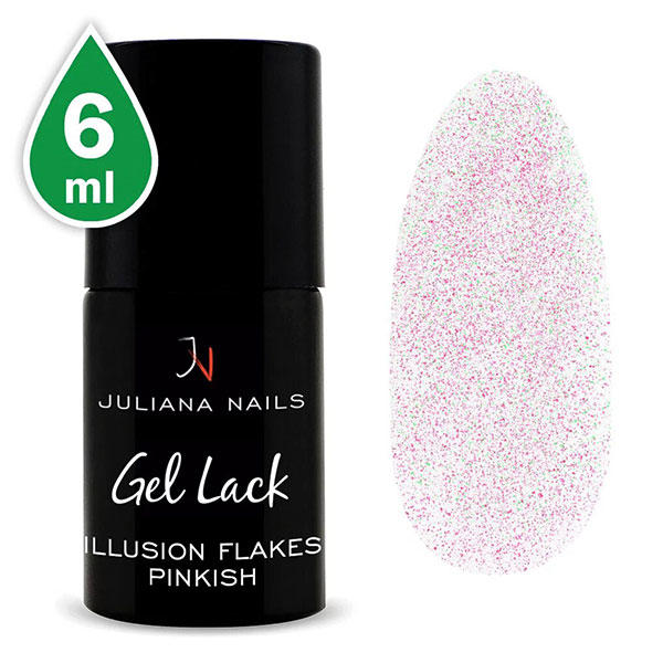 Juliana Nails Gel Lack Glitter/Shimmer Illusion Flakes Pinkish 6 ml Illusione fiocchi rosati