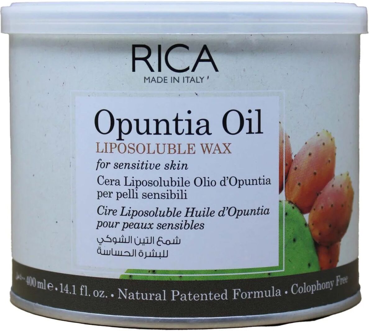 Rica Cera Depilatoria Liposolubile Olio D'Opuntia Per Pelli Sensibili 400 ml