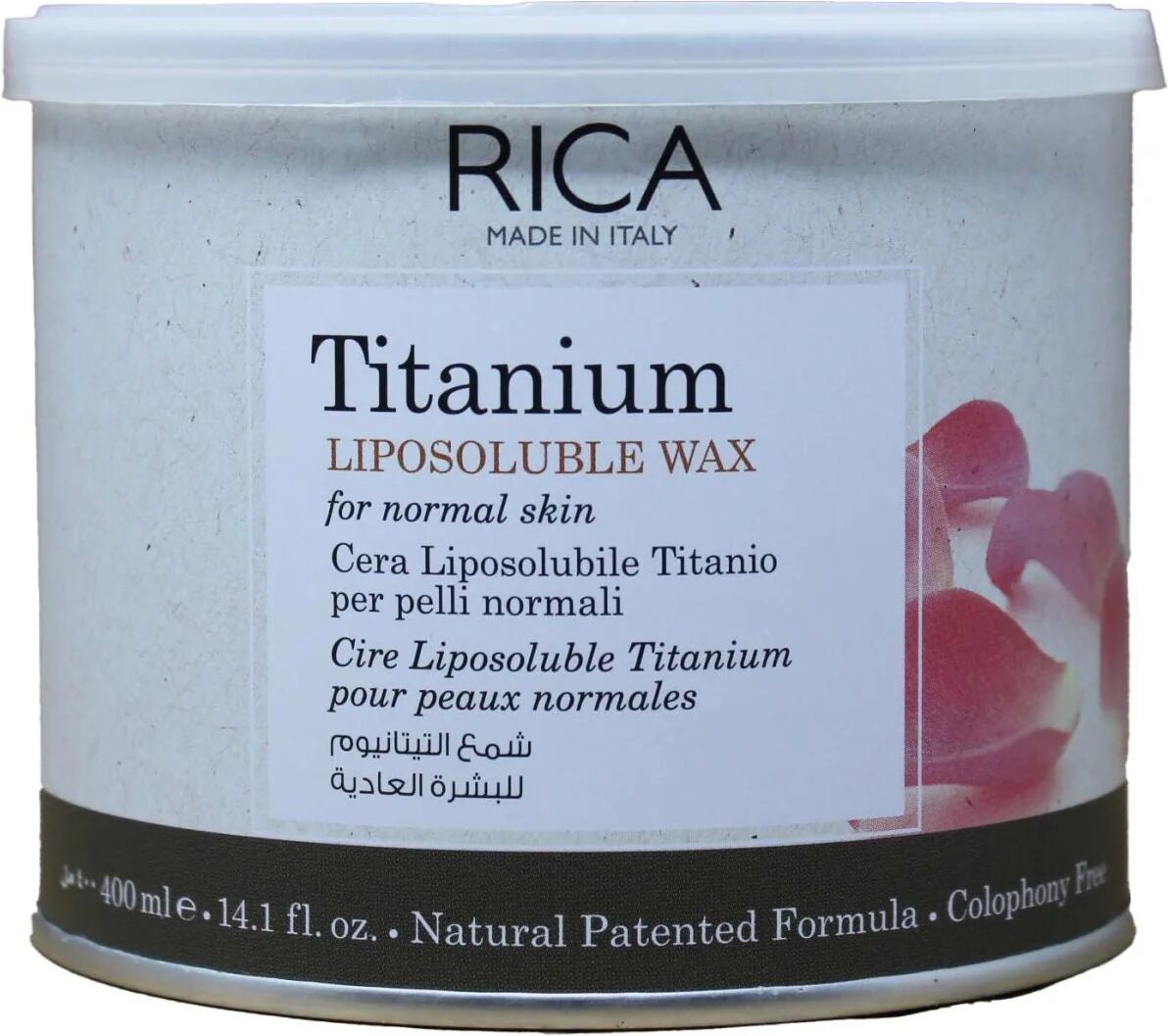 Rica Cera Depilatoria Liposolubile Titanio Per Pelli Normali 400 ml