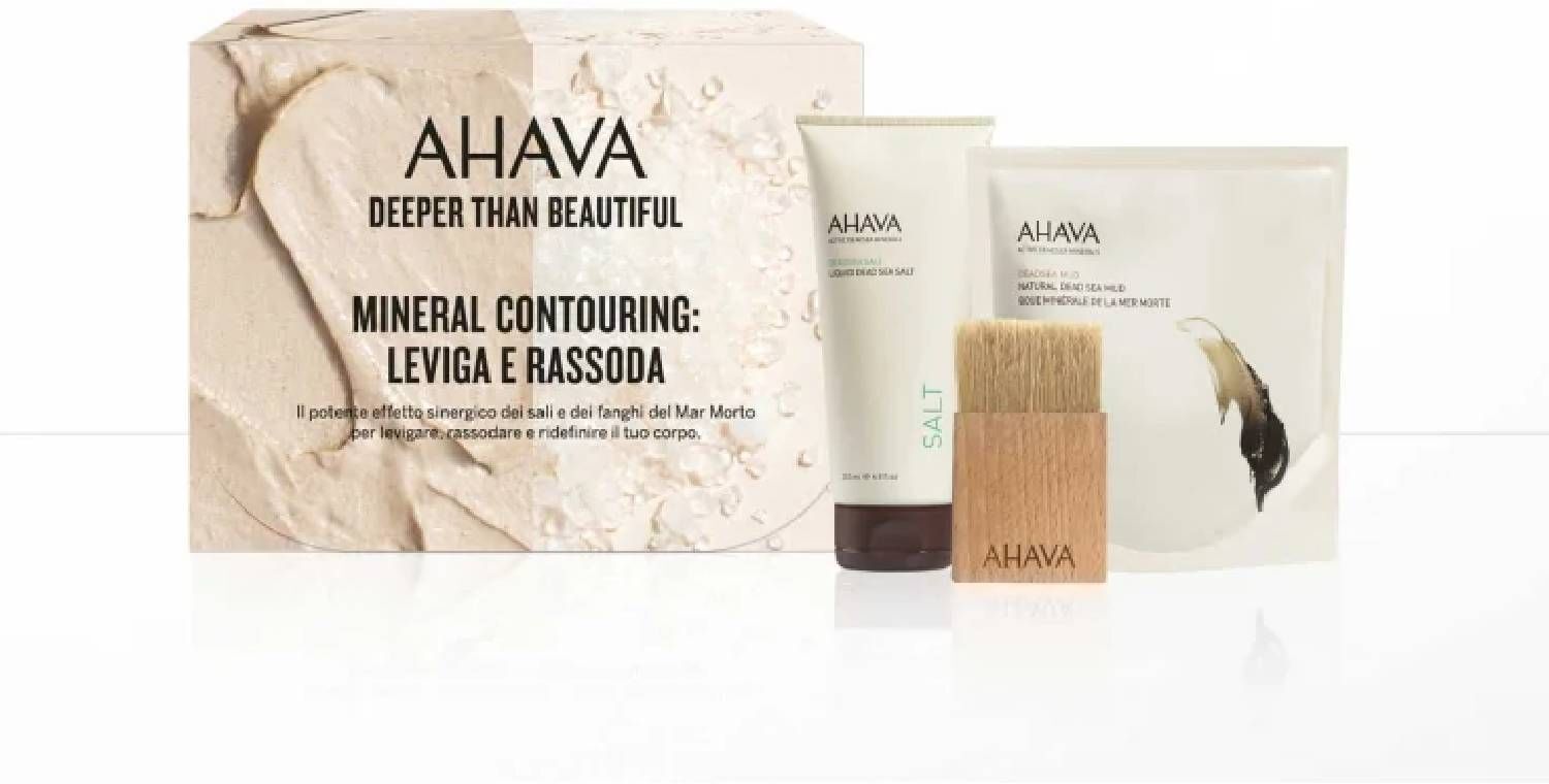 Ahava Kit Corpo Mineral Contouring Fanghi 400g + Sali 20ml + Pennello