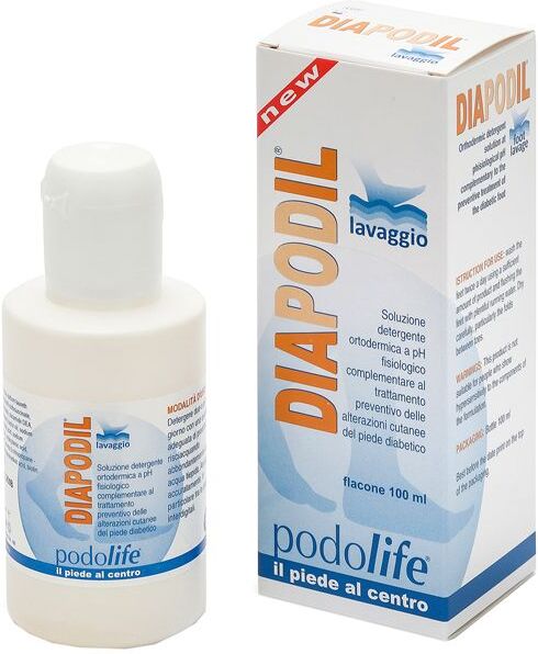 Diapodil Lavaggio Soluzione Detergente Trattamento Piede Diabetico 100ml