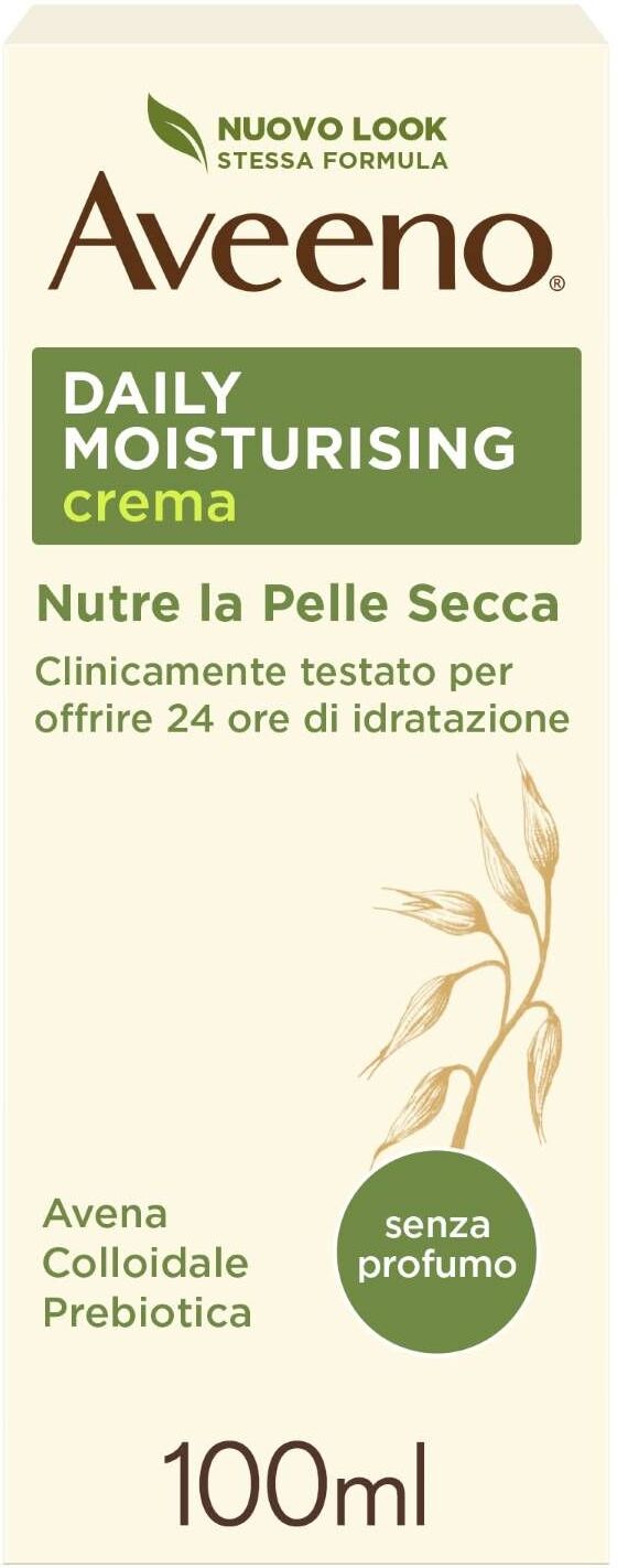 Aveeno Crema Idratante Viso E Corpo Daily Moisturising, Senza Profumo 100ml