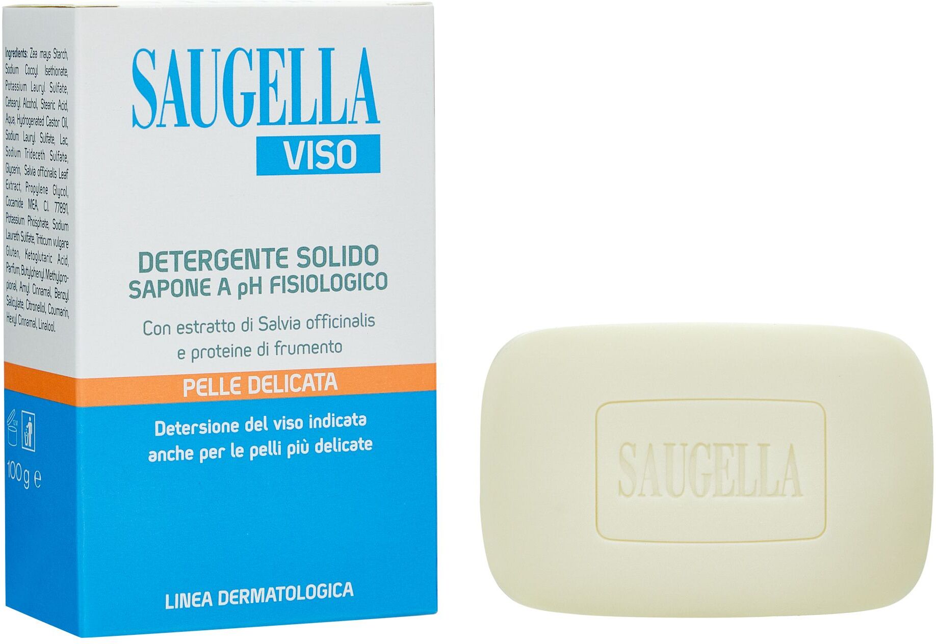 Saugella Viso Sapone Ph Fisiologico Pelle Delicata 100g