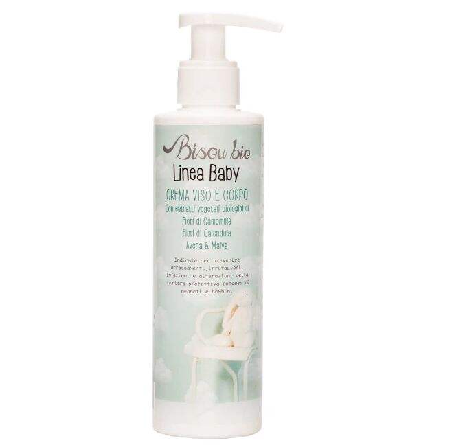 bisou bio Creme bimbi Baby Crema Viso e Corpo Camomilla, Calendula, Avena e Malva