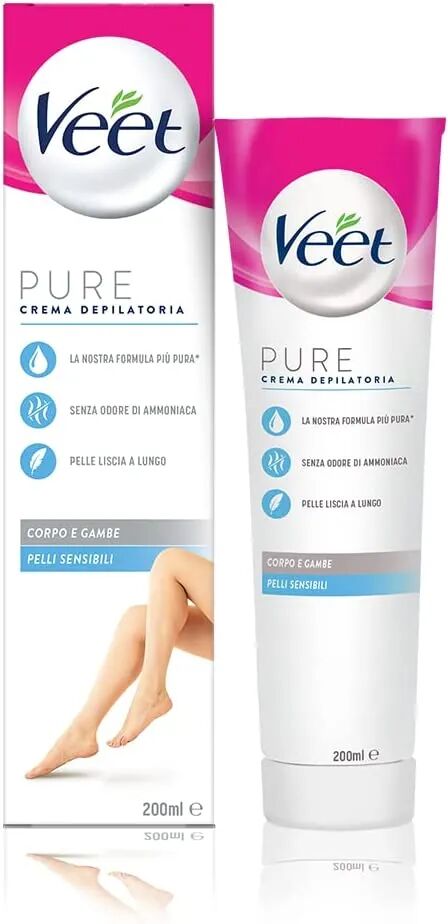 Veet Pure Crema Depilatoria Corpo Pelle Sensibile 200 ml