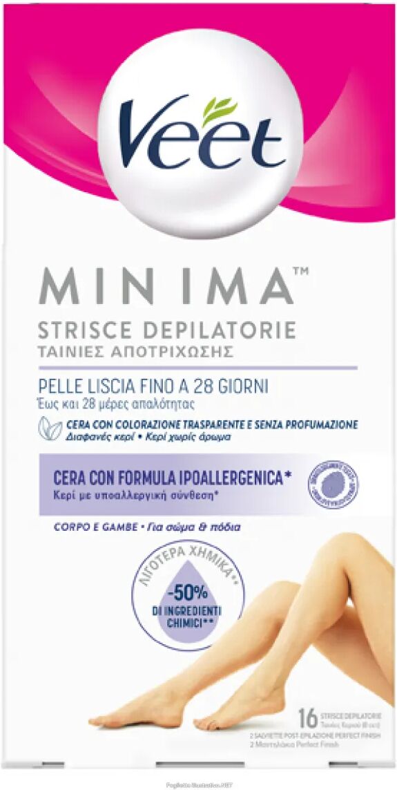 Veet Minima Strisce Depilatorie Corpo 16 Pezzi