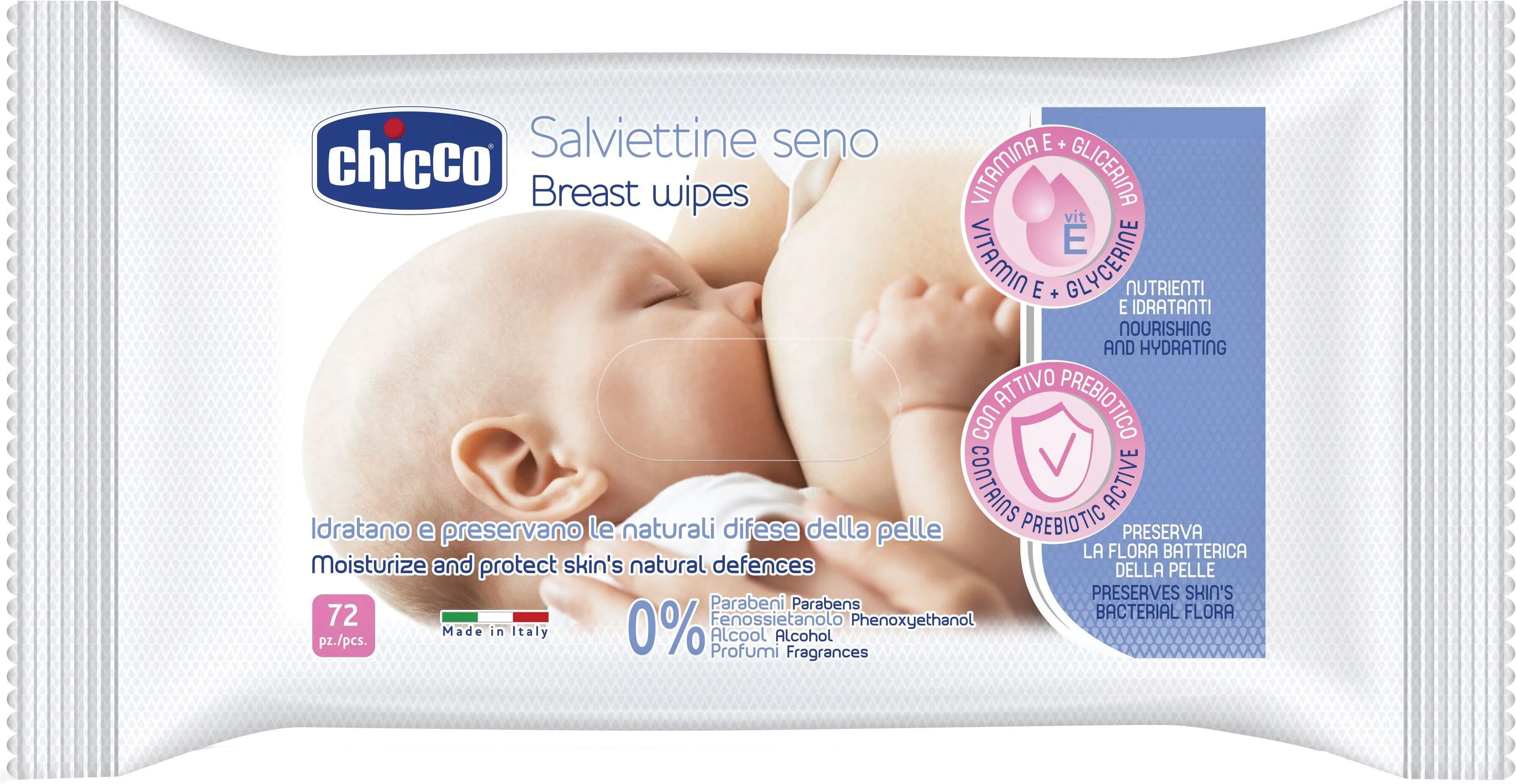 Chicco Salviette Detergenti Seno 72 Pezzi