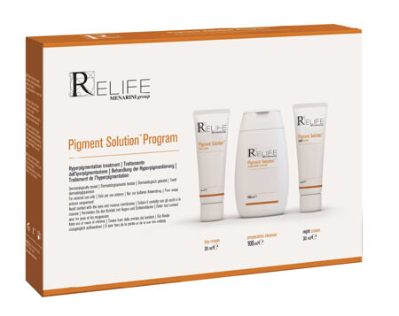 relife Pigment solution program kit day cream 30 ml + night cream 30 ml + cleanser 100 ml nuovo packaging multilingua