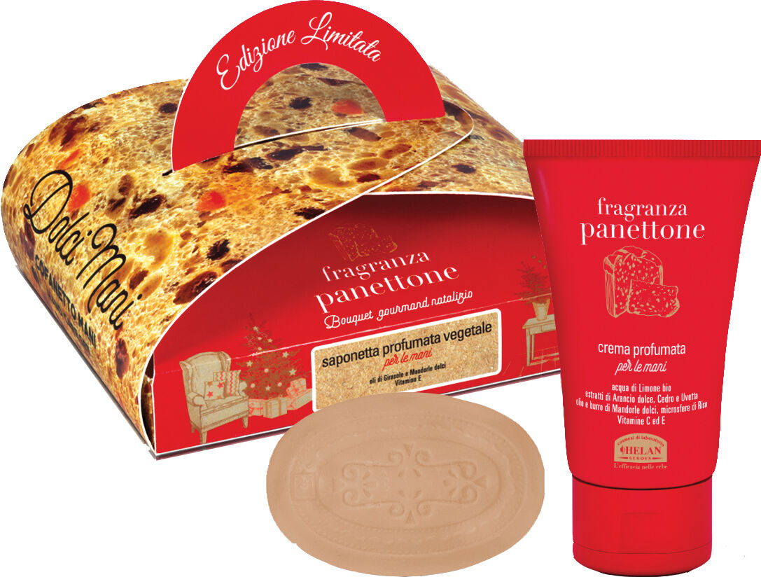 HELAN Panettone cofanetto dolci mani crema mani 50 ml + saponetta 75 g