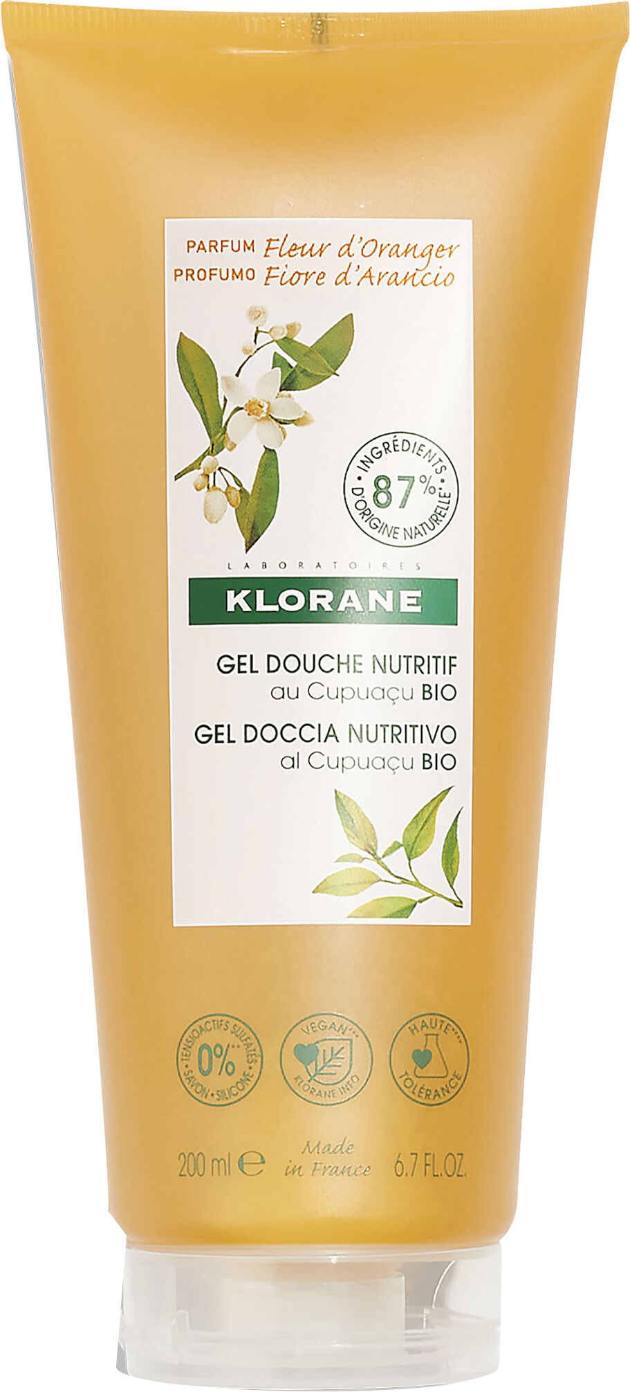 Klorane gel doccia miele d'arancio 200 ml