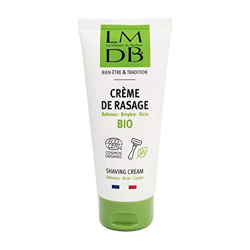 LA MAISON DU BARBIER Scheercrème met biologische ricinusolie Ecocert Cosmos Organic, 98,5% ingrediënten van natuurlijke oorsprong, 30% uit biologische landbouw Franse productie 100 ml