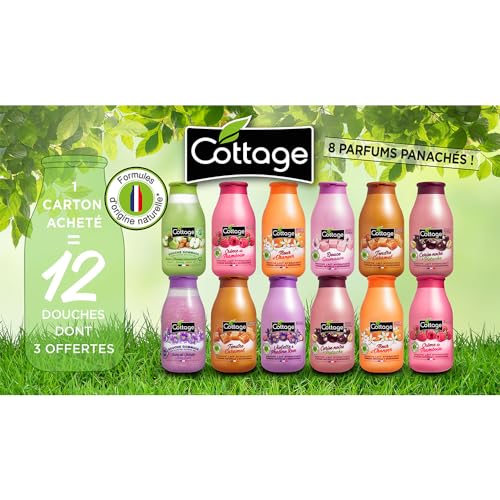 Cottage Speciale aanbieding 10 douches hydraterende melk 250 ml + 2 douches scrub 270 ml 12 stuks