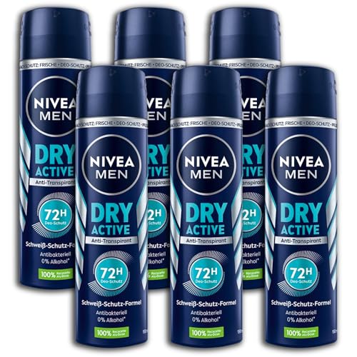 topDeal Nivea Men Dry Active Deodorant Deodorantspray, 6 x 150 ml