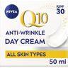 NIVEA Q10 Power dagcrème, verstevigend, anti-vlekken, hydraterend, anti-aging, SPF30, met creatine en co-enzym Q10, voor vrouwen, vermindert het verschijnen van fijne lijntjes en fijne lijntjes, 50 ml