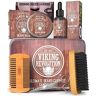 Viking Beard Grooming Kit for Men Ultimate Beard Kit Boar Beard Brush, Wood Beard Comb, Sandalwood Beard Balm, Sandalwood Beard Oil, Beard & Mustache Scissors