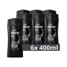 AXE Black 3-in-1 Douchegel, ruik tot 12 uur lang onweerstaanbaar 6 x 400 ml Voordeelverpakking