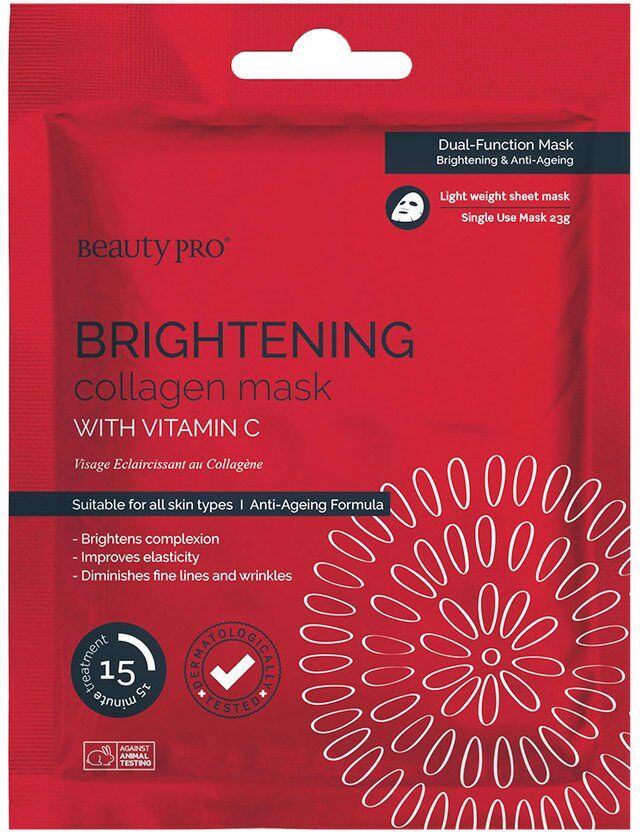 BeautyPro Brightening Collagen Sheet Mask With Vitamin C 23g