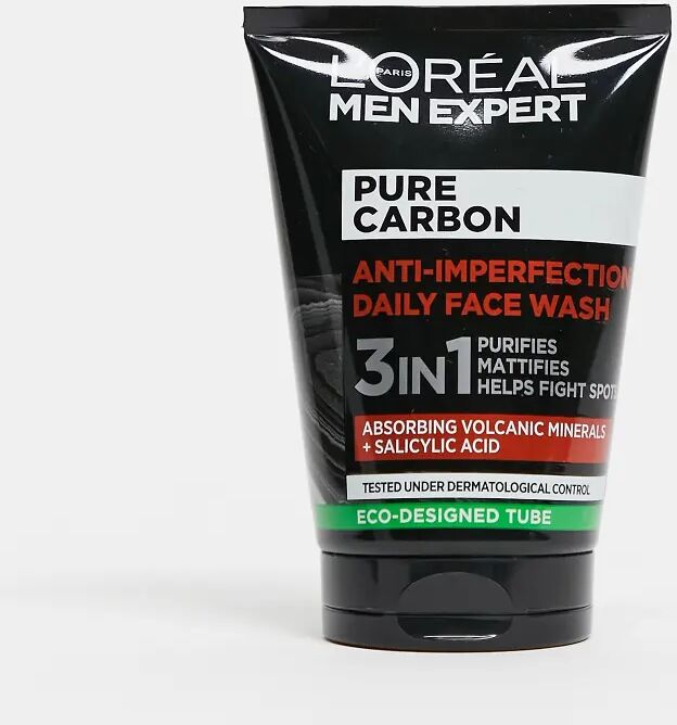 L'Oreal Men Expert Pure Carbon 3 in 1 Daily Face Wash 100ml-No colour  No colour