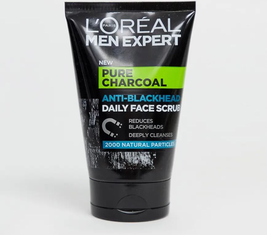 L'Oreal Men Expert Pure Charcoal Anti-Blackhead Daily Face Scrub 100ml-No colour  No colour