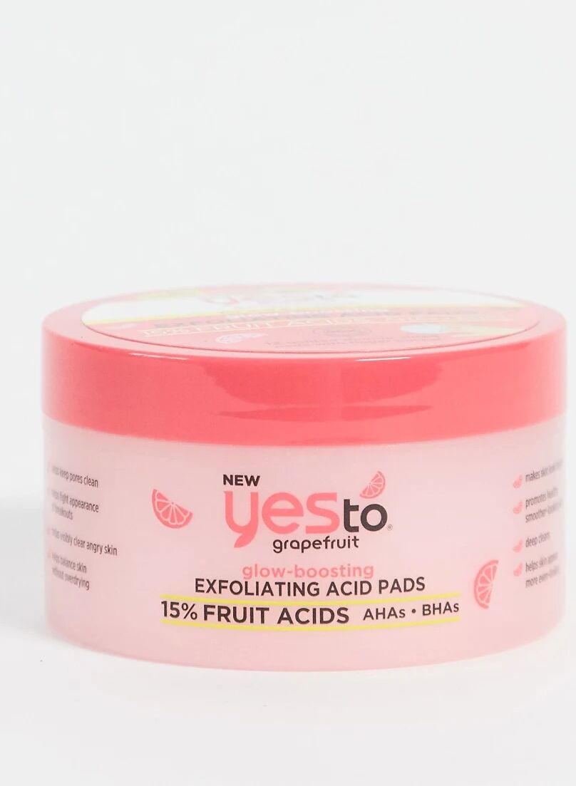 Yes to Grapefruit Glow-Boosting Exfoliating Acid Pads 15% Fruit Acids-Clear  Clear