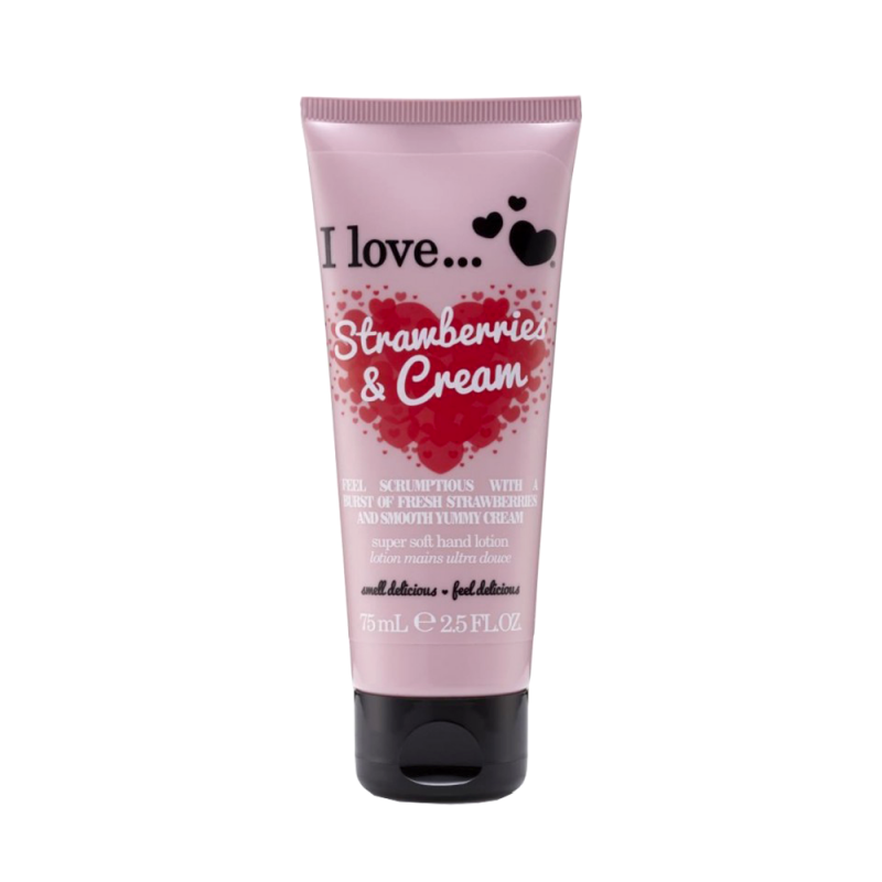 I Love Cosmetics Hand Lotion Strawberries & Cream 75 ml Håndkrem