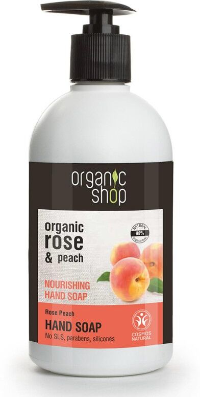 Organic Shop Organic Rose & Peach Nourishing Hand Soap 500 ml Håndsåpe