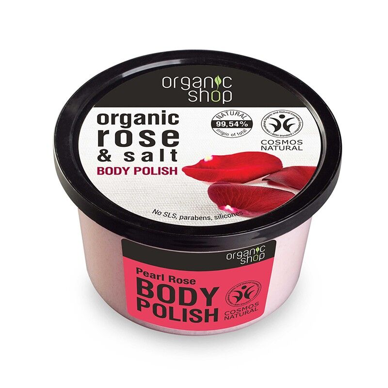 Organic Shop Organic Pearl Rose & Salt Body Polish 250 ml Bodyscrub