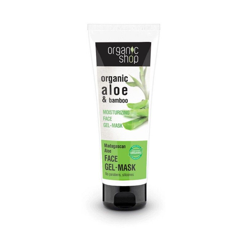 Organic Shop Organic Aloe & Bamboo Face Gel-Mask 75 ml Ansiktsmaske